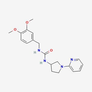 molecular formula C19H24N4O3 B2951942 1-(3,4-Dimethoxybenzyl)-3-(1-(pyridin-2-yl)pyrrolidin-3-yl)urea CAS No. 1798679-53-4