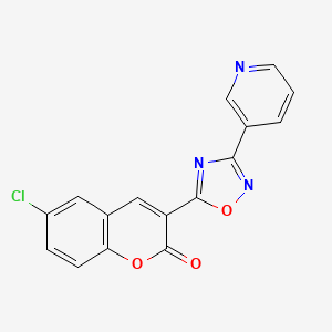B2951944 6-chloro-3-(3-pyridin-3-yl-1,2,4-oxadiazol-5-yl)-2H-chromen-2-one CAS No. 892754-93-7