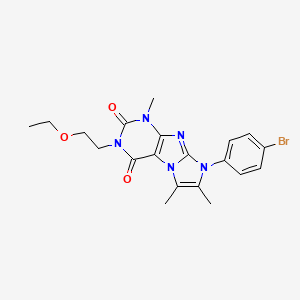 molecular formula C20H22BrN5O3 B2951948 8-(4-bromophenyl)-3-(2-ethoxyethyl)-1,6,7-trimethyl-1H-imidazo[2,1-f]purine-2,4(3H,8H)-dione CAS No. 887459-70-3