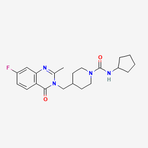 molecular formula C21H27FN4O2 B2951951 N-Cyclopentyl-4-[(7-fluoro-2-methyl-4-oxoquinazolin-3-yl)methyl]piperidine-1-carboxamide CAS No. 2415572-67-5