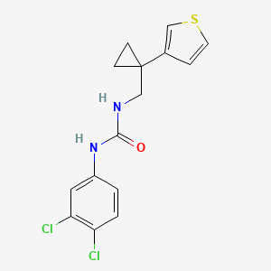 molecular formula C15H14Cl2N2OS B2951965 1-(3,4-Dichlorophenyl)-3-{[1-(thiophen-3-yl)cyclopropyl]methyl}urea CAS No. 2415633-60-0