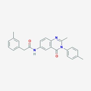 molecular formula C25H23N3O2 B2952002 N-(2-methyl-4-oxo-3-(p-tolyl)-3,4-dihydroquinazolin-6-yl)-2-(m-tolyl)acetamide CAS No. 1105206-47-0
