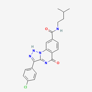 molecular formula C21H20ClN5O2 B2952009 3-(4-chlorophenyl)-N-(3-methylbutyl)-5-oxo-4H,5H-[1,2,3]triazolo[1,5-a]quinazoline-8-carboxamide CAS No. 1031649-24-7