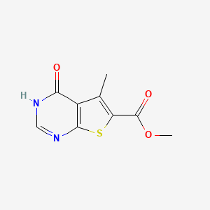 molecular formula C9H8N2O3S B2952044 Methyl 5-methyl-4-oxo-3,4-dihydrothieno[2,3-d]pyrimidine-6-carboxylate 