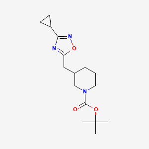 molecular formula C16H25N3O3 B2952056 Tert-butyl 3-[(3-cyclopropyl-1,2,4-oxadiazol-5-yl)methyl]piperidine-1-carboxylate CAS No. 1705438-53-4