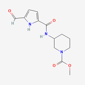 molecular formula C13H17N3O4 B2952071 methyl 3-(5-formyl-1H-pyrrole-2-amido)piperidine-1-carboxylate CAS No. 1808524-18-6