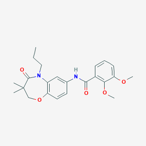molecular formula C23H28N2O5 B2952102 N-(3,3-dimethyl-4-oxo-5-propyl-2,3,4,5-tetrahydro-1,5-benzoxazepin-7-yl)-2,3-dimethoxybenzamide CAS No. 921791-59-5