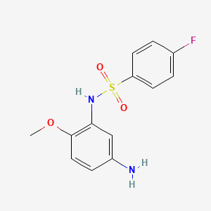 molecular formula C13H13FN2O3S B2952105 N-(5-amino-2-methoxyphenyl)-4-fluorobenzene-1-sulfonamide CAS No. 519152-25-1