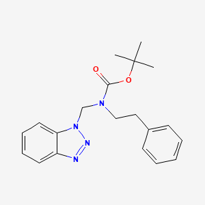 molecular formula C20H24N4O2 B2952114 tert-Butyl N-(1H-1,2,3-benzotriazol-1-ylmethyl)-N-(2-phenylethyl)carbamate CAS No. 681443-10-7