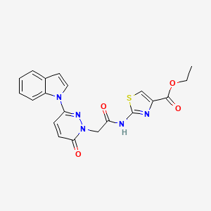 molecular formula C20H17N5O4S B2952121 ethyl 2-(2-(3-(1H-indol-1-yl)-6-oxopyridazin-1(6H)-yl)acetamido)thiazole-4-carboxylate CAS No. 1797072-47-9