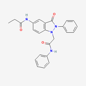molecular formula C24H22N4O3 B2952132 N-(3-oxo-1-(2-oxo-2-(phenylamino)ethyl)-2-phenyl-2,3-dihydro-1H-indazol-5-yl)propionamide CAS No. 1251615-54-9