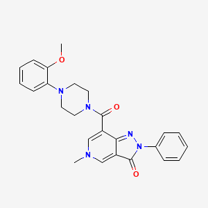 molecular formula C25H25N5O3 B2952149 7-(4-(2-methoxyphenyl)piperazine-1-carbonyl)-5-methyl-2-phenyl-2H-pyrazolo[4,3-c]pyridin-3(5H)-one CAS No. 921832-49-7