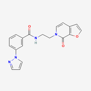 molecular formula C19H16N4O3 B2952163 N-(2-(7-oxofuro[2,3-c]pyridin-6(7H)-yl)ethyl)-3-(1H-pyrazol-1-yl)benzamide CAS No. 2034352-53-7