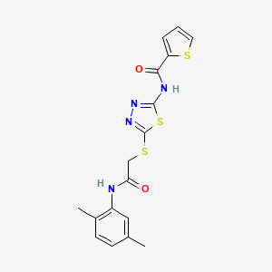 molecular formula C17H16N4O2S3 B2952164 N-[5-({[(2,5-dimethylphenyl)carbamoyl]methyl}sulfanyl)-1,3,4-thiadiazol-2-yl]thiophene-2-carboxamide CAS No. 392294-96-1