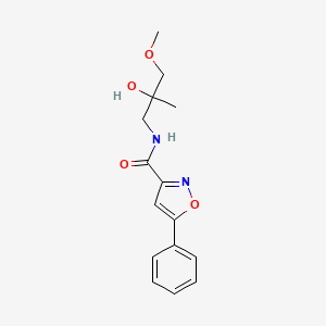 molecular formula C15H18N2O4 B2952194 N-(2-hydroxy-3-methoxy-2-methylpropyl)-5-phenyl-1,2-oxazole-3-carboxamide CAS No. 1334369-54-8