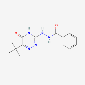 molecular formula C14H17N5O2 B2952196 N'-(6-tert-butyl-5-oxo-4,5-dihydro-1,2,4-triazin-3-yl)benzohydrazide CAS No. 548462-37-9