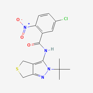 molecular formula C16H17ClN4O3S B2952201 N-(2-(tert-butyl)-4,6-dihydro-2H-thieno[3,4-c]pyrazol-3-yl)-5-chloro-2-nitrobenzamide CAS No. 450340-10-0