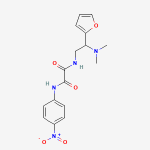 molecular formula C16H18N4O5 B2952203 N-[2-(dimethylamino)-2-(furan-2-yl)ethyl]-N'-(4-nitrophenyl)ethanediamide CAS No. 899979-31-8