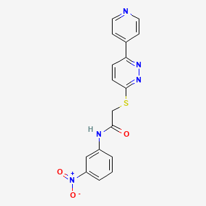 molecular formula C17H13N5O3S B2952297 N-(3-nitrophenyl)-2-{[6-(pyridin-4-yl)pyridazin-3-yl]sulfanyl}acetamide CAS No. 872987-65-0