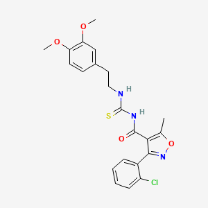 molecular formula C22H22ClN3O4S B2952340 N-(((2-(3,4-Dimethoxyphenyl)ethyl)amino)thioxomethyl)(3-(2-chlorophenyl)-5-methylisoxazol-4-YL)formamide CAS No. 883031-66-1