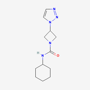 molecular formula C12H19N5O B2952349 N-cyclohexyl-3-(1H-1,2,3-triazol-1-yl)azetidine-1-carboxamide CAS No. 2199755-66-1