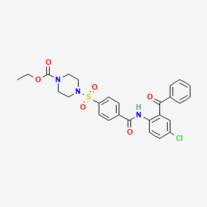 molecular formula C27H26ClN3O6S B2952362 ethyl 4-{4-[(2-benzoyl-4-chlorophenyl)carbamoyl]benzenesulfonyl}piperazine-1-carboxylate CAS No. 477295-93-5