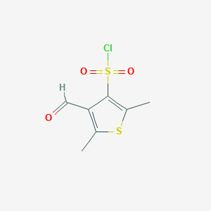 molecular formula C7H7ClO3S2 B2952377 4-Formyl-2,5-dimethylthiophene-3-sulfonyl chloride CAS No. 2241128-65-2
