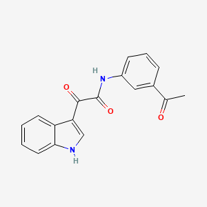molecular formula C18H14N2O3 B2952396 N-(3-acetylphenyl)-2-(1H-indol-3-yl)-2-oxoacetamide 