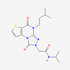 molecular formula C17H23N5O3S B2952410 N-isopropyl-2-[4-(3-methylbutyl)-1,5-dioxo-4,5-dihydrothieno[2,3-e][1,2,4]triazolo[4,3-a]pyrimidin-2(1H)-yl]acetamide CAS No. 1358407-70-1