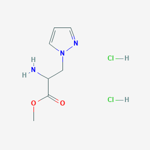 molecular formula C7H13Cl2N3O2 B2952414 methyl 2-amino-3-(1H-pyrazol-1-yl)propanoate dihydrochloride CAS No. 105560-99-4