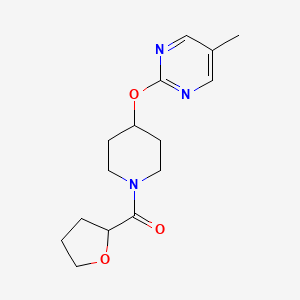 B2952449 [4-(5-Methylpyrimidin-2-yl)oxypiperidin-1-yl]-(oxolan-2-yl)methanone CAS No. 2379971-73-8