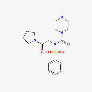 molecular formula C19H28N4O4S B2952459 4-methyl-N-(2-oxo-2-(pyrrolidin-1-yl)ethyl)-N-tosylpiperazine-1-carboxamide CAS No. 899991-25-4