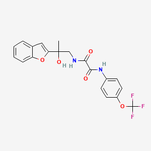 molecular formula C20H17F3N2O5 B2952460 N-[2-(1-benzofuran-2-yl)-2-hydroxypropyl]-N'-[4-(trifluoromethoxy)phenyl]ethanediamide CAS No. 2034601-80-2