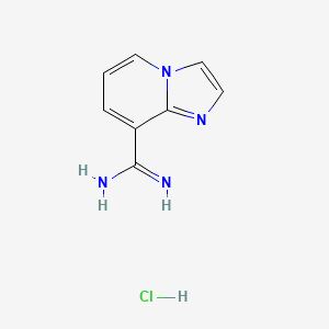 molecular formula C8H9ClN4 B2952465 Imidazo[1,2-a]pyridine-8-carboximidamide;hydrochloride CAS No. 2377032-56-7