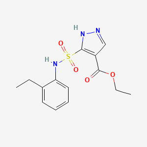 molecular formula C14H17N3O4S B2952491 ethyl 5-[(2-ethylphenyl)sulfamoyl]-1H-pyrazole-4-carboxylate CAS No. 1237769-62-8