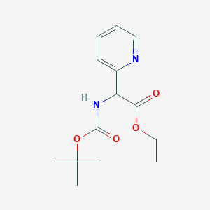 molecular formula C14H20N2O4 B2952552 Ethyl 2-((tert-butoxycarbonyl)amino)-2-(pyridin-2-yl)acetate CAS No. 313490-90-3