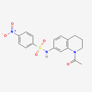 molecular formula C17H17N3O5S B2952561 N-(1-acetyl-1,2,3,4-tetrahydroquinolin-7-yl)-4-nitrobenzene-1-sulfonamide CAS No. 898465-51-5