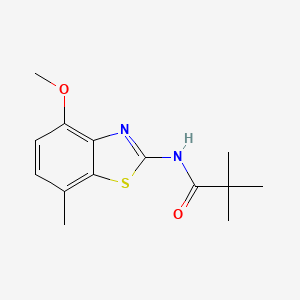 molecular formula C14H18N2O2S B2952578 N-(4-methoxy-7-methyl-1,3-benzothiazol-2-yl)-2,2-dimethylpropanamide CAS No. 868230-83-5