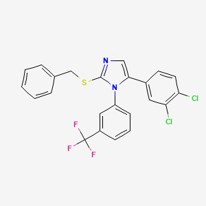 2-(benzylthio)-5-(3,4-dichlorophenyl)-1-(3-(trifluoromethyl)phenyl)-1H-imidazole