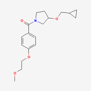 (3-(Cyclopropylmethoxy)pyrrolidin-1-yl)(4-(2-methoxyethoxy)phenyl)methanone