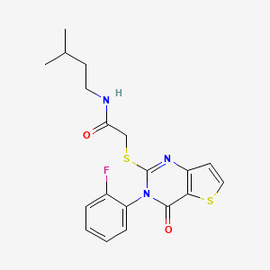2-{[3-(2-fluorophenyl)-4-oxo-3,4-dihydrothieno[3,2-d]pyrimidin-2-yl]sulfanyl}-N-(3-methylbutyl)acetamide