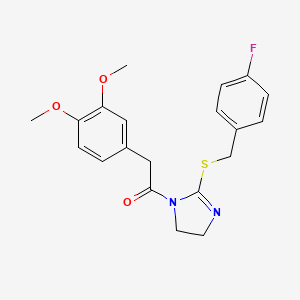 2-(3,4-dimethoxyphenyl)-1-(2-((4-fluorobenzyl)thio)-4,5-dihydro-1H-imidazol-1-yl)ethanone