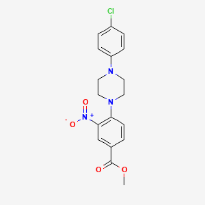 Methyl 4-[4-(4-chlorophenyl)piperazino]-3-nitrobenzenecarboxylate