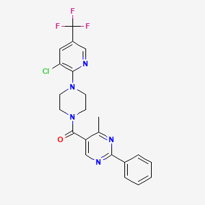 {4-[3-Chloro-5-(trifluoromethyl)-2-pyridinyl]piperazino}(4-methyl-2-phenyl-5-pyrimidinyl)methanone