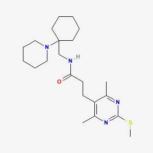 3-[4,6-dimethyl-2-(methylsulfanyl)pyrimidin-5-yl]-N-{[1-(piperidin-1-yl)cyclohexyl]methyl}propanamide