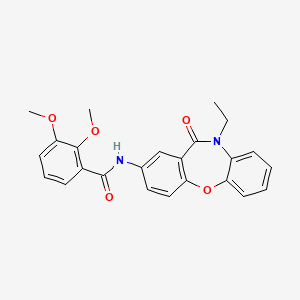 molecular formula C24H22N2O5 B2952653 N-(10-ethyl-11-oxo-10,11-dihydrodibenzo[b,f][1,4]oxazepin-2-yl)-2,3-dimethoxybenzamide CAS No. 922029-23-0