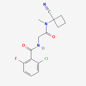 2-Chloro-N-[2-[(1-cyanocyclobutyl)-methylamino]-2-oxoethyl]-6-fluorobenzamide