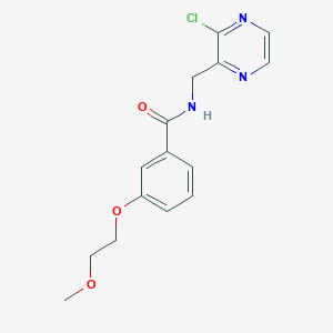 molecular formula C15H16ClN3O3 B2952677 N-[(3-Chloropyrazin-2-yl)methyl]-3-(2-methoxyethoxy)benzamide CAS No. 2190139-89-8
