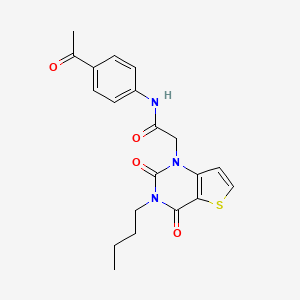molecular formula C20H21N3O4S B2952680 N-(4-acetylphenyl)-2-(3-butyl-2,4-dioxo-3,4-dihydrothieno[3,2-d]pyrimidin-1(2H)-yl)acetamide CAS No. 1252825-56-1