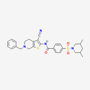 molecular formula C29H32N4O3S2 B2952706 N-(6-benzyl-3-cyano-4,5,6,7-tetrahydrothieno[2,3-c]pyridin-2-yl)-4-((3,5-dimethylpiperidin-1-yl)sulfonyl)benzamide CAS No. 524683-46-3